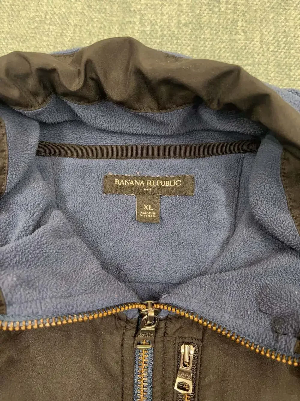Banana Republic Full Zip Fleece Jacket Blue Men's XL